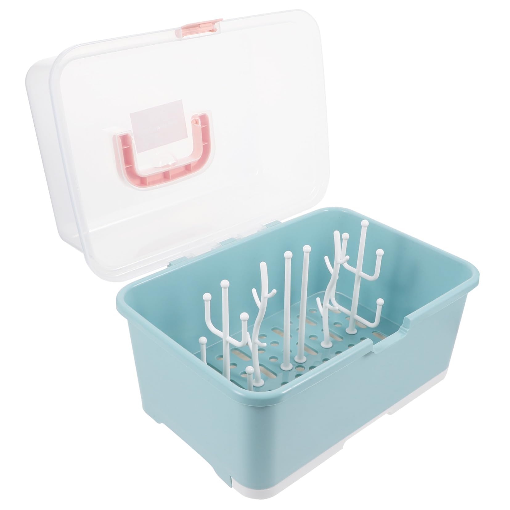 Babyflaschen Trockenbox Grün, Große Pp Abtropfbox für Flaschen | 1 Stück, Aufrechtes Ordnungssystem für Trinkflaschen und Toilettenartikel, Geeignet für Babyshower