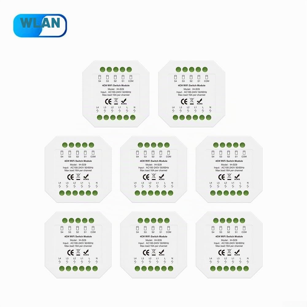 4-Kanal WLAN Smart Schaltmodul, 100-240 V AC, 16 A pro Kanal, für Tuya und für Zigbee, für intelligente Haussteuerung(4-channel WiFi)