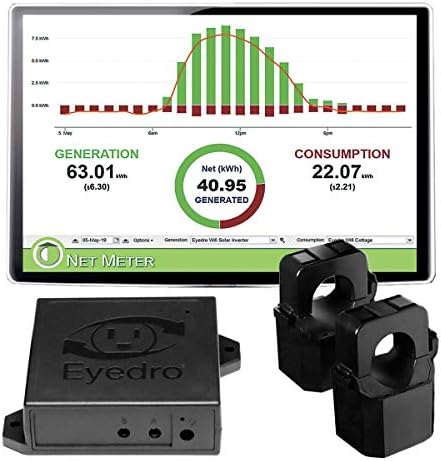 Eyedro Home Energy Monitor | Solar Energy & Net Metering | Save Money on Electricity | Track Power Use via My.Eyedro.com (No Fee) | Bills & Reports | Real-Time Energy Data & History | EYEFI-2 (WIFI)