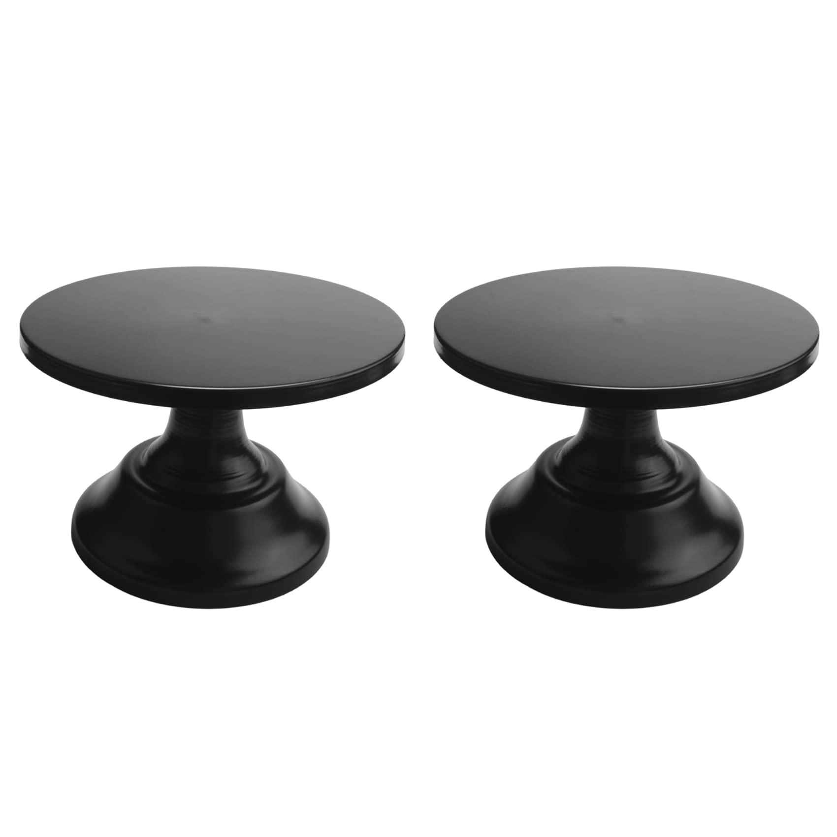 Hndhbfgrt 2X Metal Iron Cake Stand Round Pedestal Dessert Holder Cupcake Display Rack Tray for Birthday Wedding Party (Black)