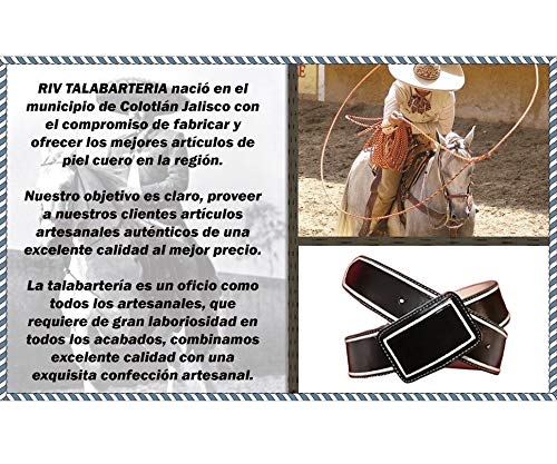 100% Piteado Leather Belt – Handmade – Black & Natural3