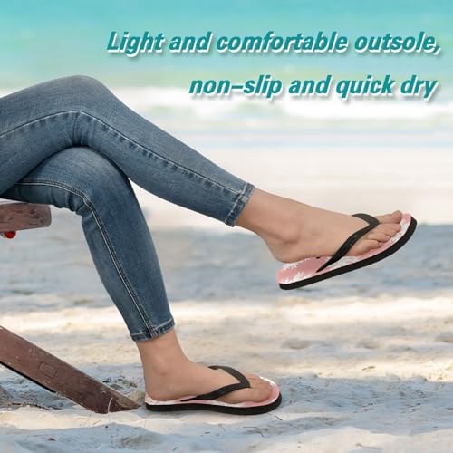 CEBUGI Unisex Flip Flop -Flat Sandal -NonSlip Couple Slippers -Natural Rubber Foam Soles Ultimate Comfort and Durability for Indoor Outdoor|White Snowflakes3