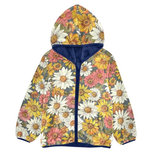 CHIFIGNO Girls Boys Fleece Hoody Jacket Cute Boys Jackets Toddler Boy Winter Clothes with Pockets for Toddler and Kids
