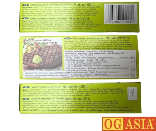 S&B Premium Wasabi Paste – Family Size – Echter Wasabi aus Japan – OG ASIA – 90g Tube