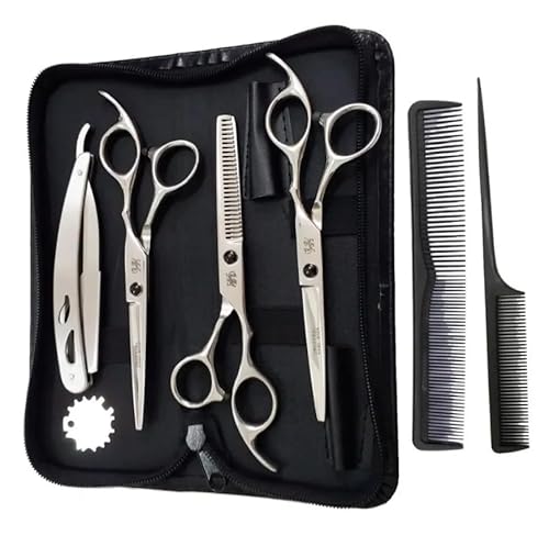 Kit 3 Tesouras Profissionais + Navalha Navalhete Barbeiro (PRATA)