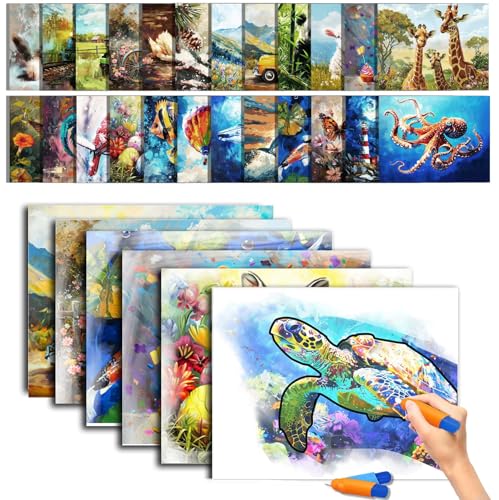 25 Pack Dementia Products for Elderly Reusable Water Doodle Coloring Set for Seniors Dementia Activities Animals Water Painting Toys for Alzheimer's Painting Gifts for Nursing Home Patients