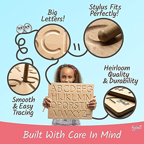 Hulats Learn To Write - Number & Letter Tracing Boards For Kids Ages 3-5 - Wooden Alphabet Learning Montessori Toys 3+ Year Old Toddler Writing Tools Beginner Homeschool Preschool Classroom Must Haves #TOP5