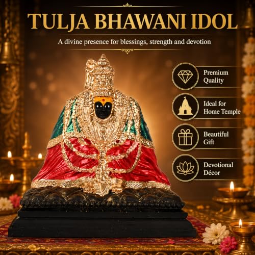 Image of KariGhar Tulja Bhawani Idol Perfect for Car Dashboard and House Warming Multicolor 4 Inch
