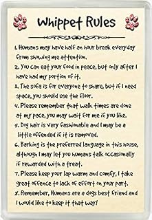 Whippet Rules Humour Jumbo Fridge Magnet Ideal Dog Lover Birthday Gift M141