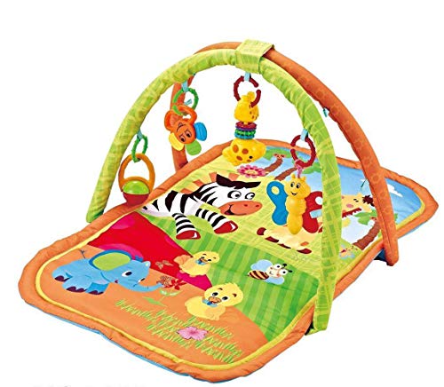 TOYZ Baby Spieldecke Mit Musik - Krabbeldecke Mit Spielbogen Ab 0 Monaten Safari Motiv