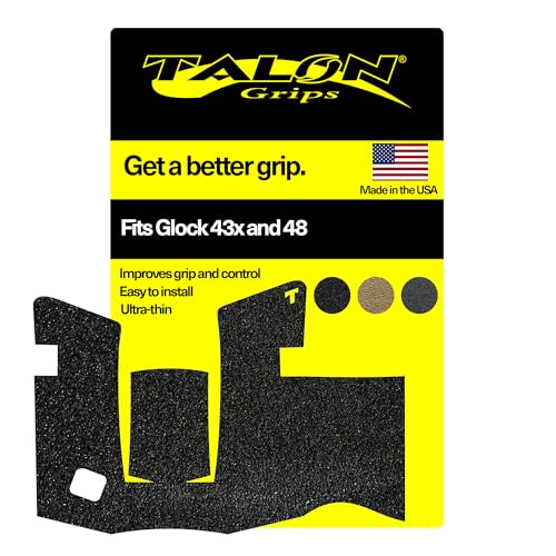 TALON Grips Adhesive Grip Compatible with Glock 43x & 48 – Made in The USA - Granulate, Black