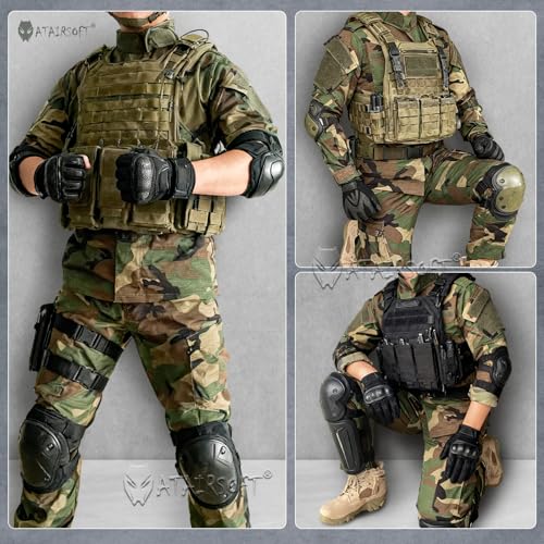 Tactical Military Camo BDU Uniform Set for Men Combat Shirt & Pants Ripstop Apparel for Outdoor Hunting Airsoft Paintball