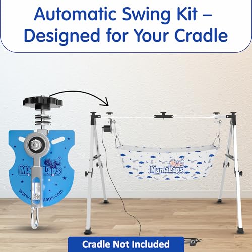 Image of MamaLaps Automatic Cradle Motor Kit (Blue) - SS Folding Cradle-Motor | Adjustable Speed Rocking Mechanism | Auto Palna Kit