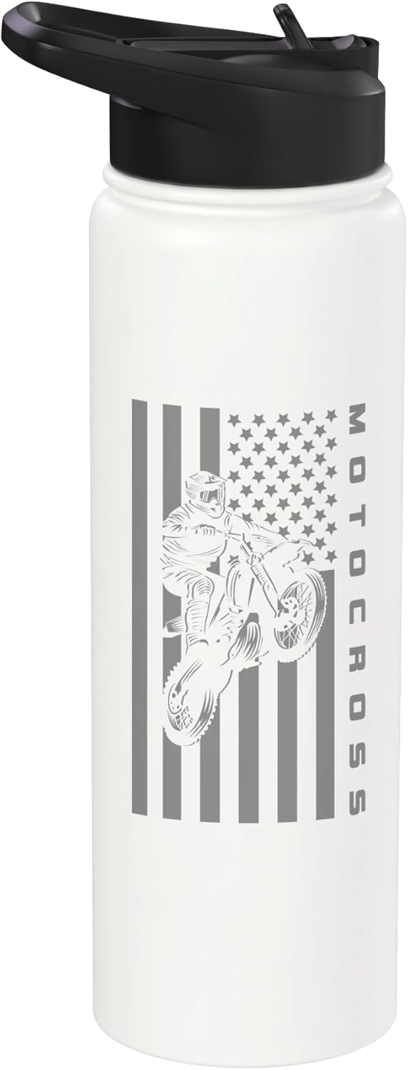 Dirt Bike Motocross Stainless Steel Insulated Water Bottle