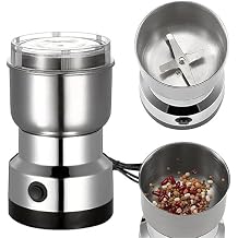 Mini Electric Spice Coffee Grinder, Portable Multifunction Fast Grinding Machine with Dry Grain Mill 50-400ml Capacity 10.5 * 17Diameter*Height, for Coffee Beans Grains Seasonings Spices