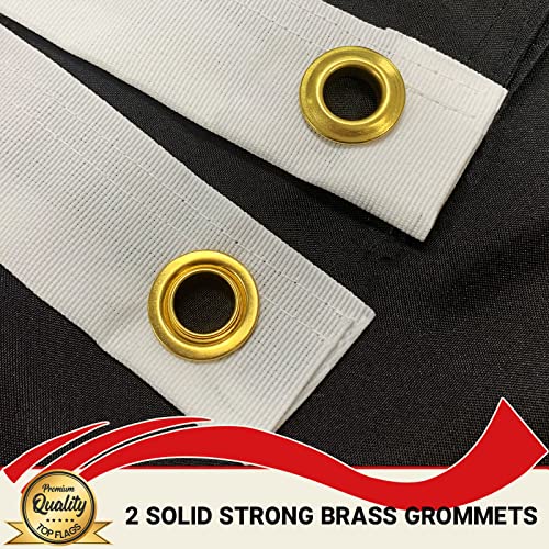 Topflags Jolly Roger White Skull Rackham Pirate Flag 3X5 Feet, Printed 3 Ply Double Side Pirates Flags With Double Swords And 2 Brass Grommets 4 Stitching Rows Heavy Duty Nylon Outdoor Indoor Banner #TOP3