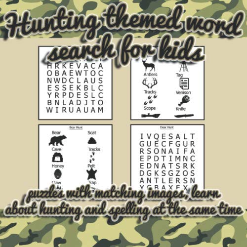 Hunting themed word search for kids