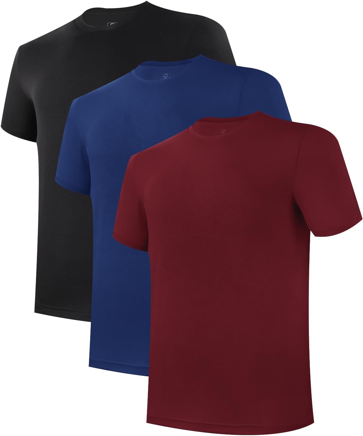 BAMBOO COOL Men's Undershirts for Men Pack,Moisture-Wicking Tees,Stretch Crew Neck Soft T-Shirts