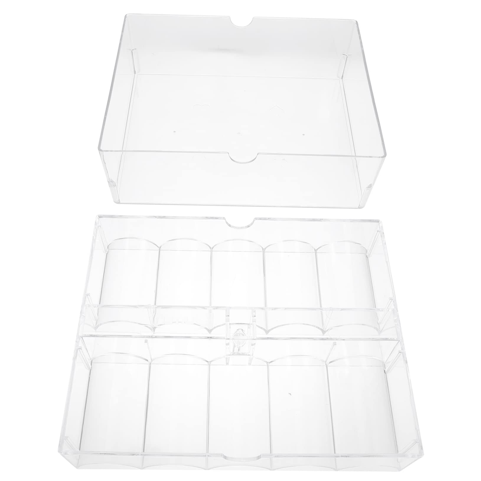 KICHOUSE Boîte Transparente à Jetons Poker Acrylique Avec Couvercle Organiseur Pratique Pour Rangement De Jeu Et Antidérapant Jetons Rangement Facile Et Esthétique