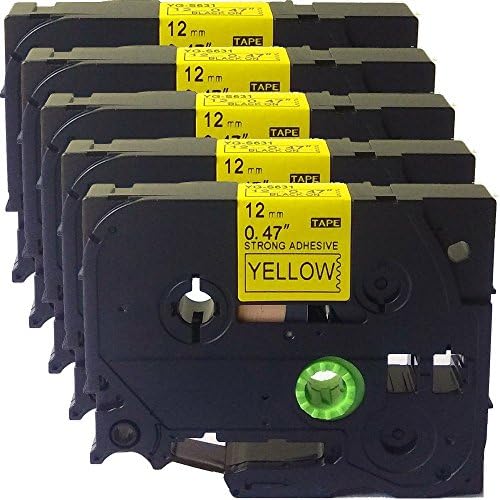 Exsun Schrumpfschlauch-Etiketten 3er Pack - 8,8mm Schwarz/Weiß Für Brother Drucker