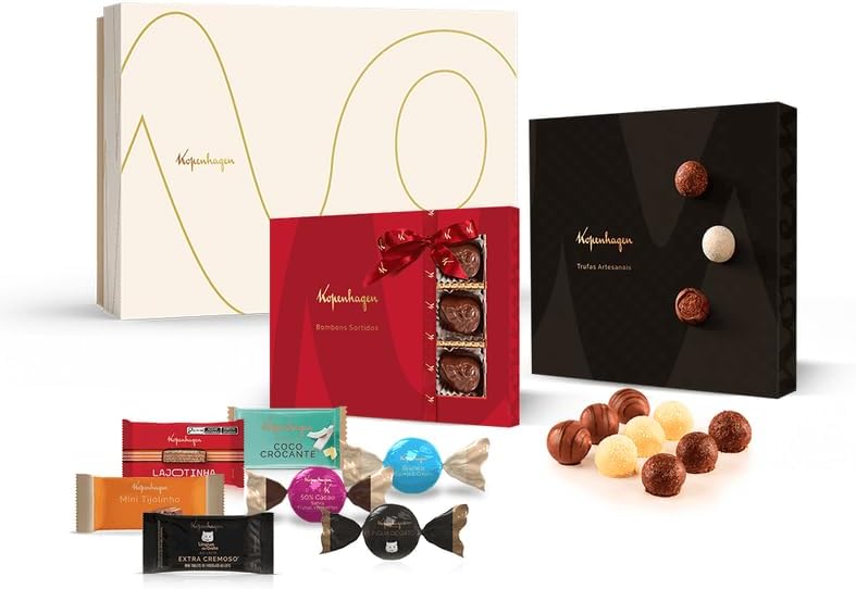 Kit Caixa Chocolate Kopenhagen Presentes Favoritos com trufas, bo...