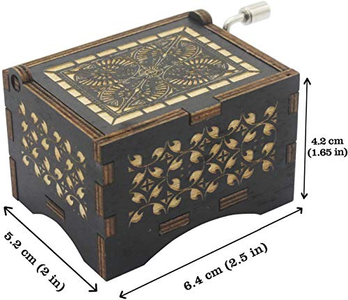 Can't Help Falling In Love Wood Music Box, Antique Engraved Musical Boxes Case For Love One Wooden Music Box - Gifts For Lover, Boyfriend, Girlfriend, Husband, Wife (Black) #TOP6