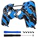 eXtremeRate Blue Coating Splash Faceplate Cover for PS4 Pro Slim Controller, Front Housing Shell Case for Playstation 4 Remote, Soft Touch Replacement Kit for Dualshock 4 Controller JDM-040