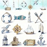 24 Stück Maritime Deko,Maritime Deko-Set,Schifffahrt Deko zum Aufhängen,Dekorativen Anker,Robust und Langlebig,Gut Verarbeitet,für Im Strand Küstenmotiv Abschiedsgeschenk, Wanddekorationen