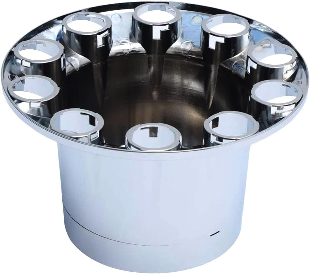 TORQUE 4 of Rear Axle Wheel Cover Cylinder Hubcap 33mm Screw-On ABS Chrome Plastic for Semi Truck (Universal Fit) (TR613-TWC)