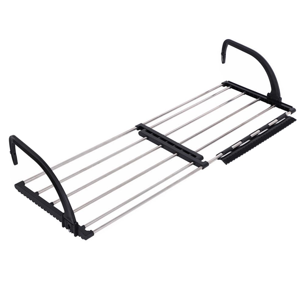 Étendoir radiateur noir extensible 45x38cm pour balcon