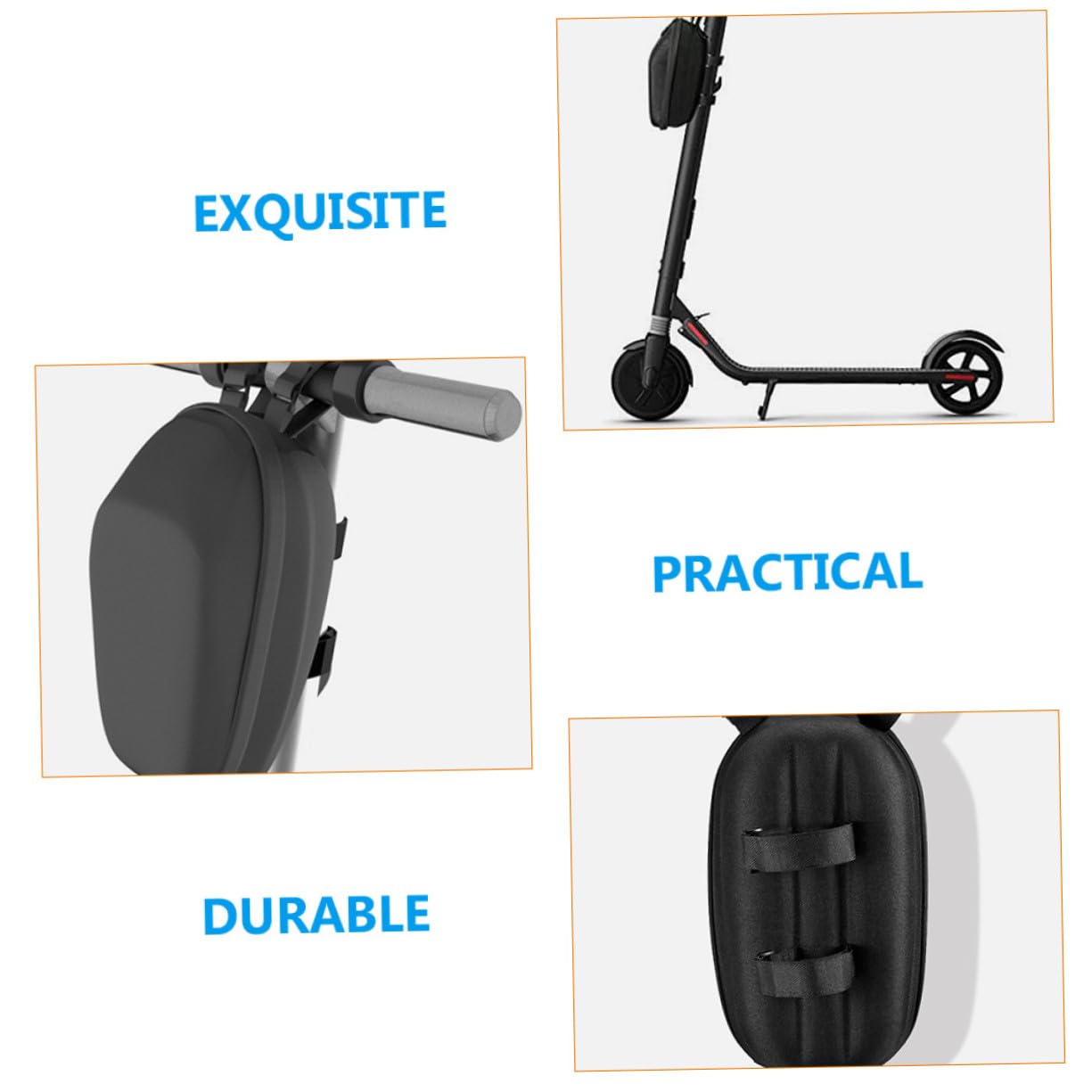 Borsa da Manubrio Eva Nera Capienza Grande per Bici e Scooter | Cerniera Scorrevole, Materiale Sicuro, Tracolla Inclusa, Versione 1 Pezzo