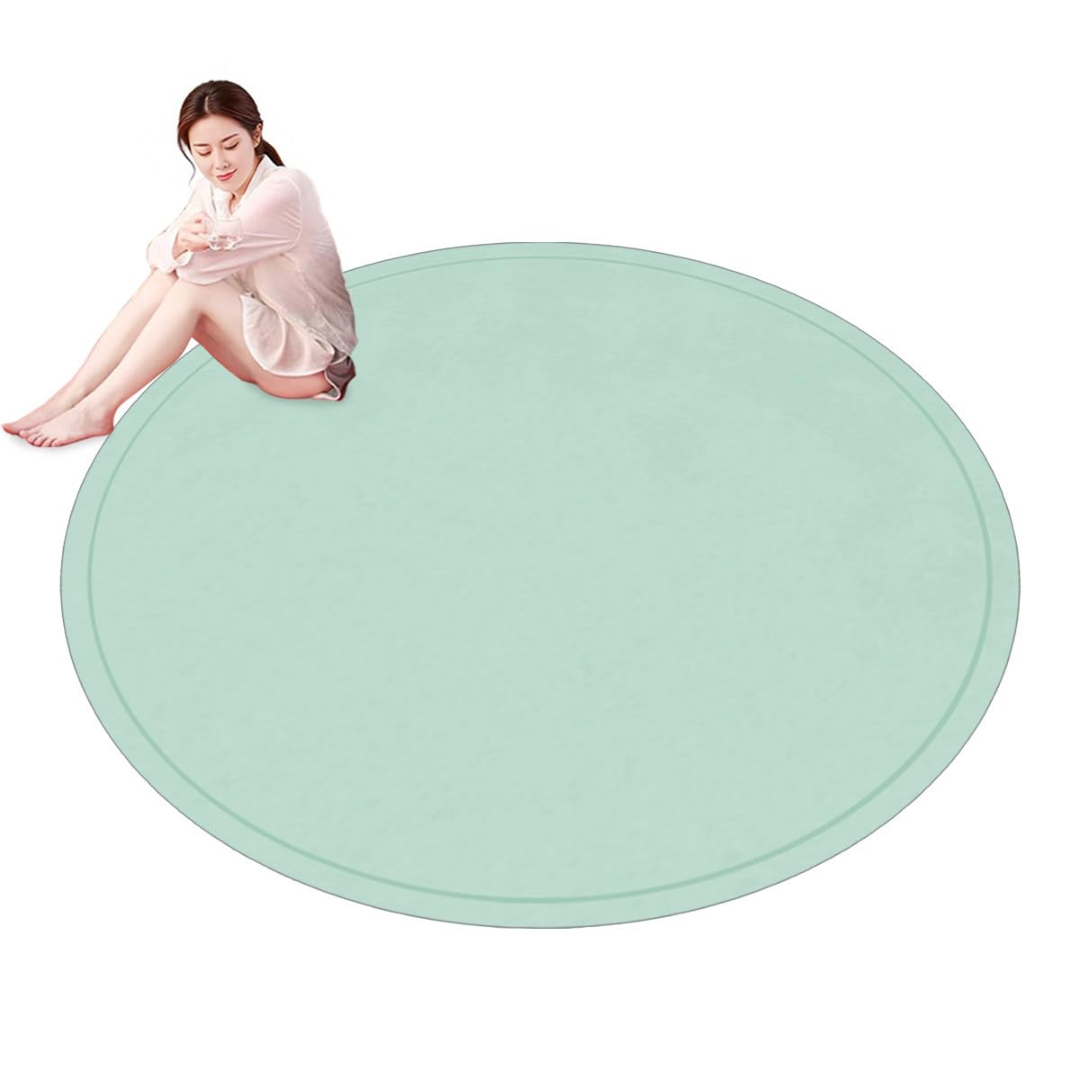 Tapis rond en velours de corail pour coin yoga et tapis de jeu sécurisé pour enfants