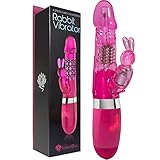 Sassy Lotus 6-Speed Luxe Collection Rotating Rabbit Vibrator - Rabbit Style Vibe - Waterproof w/Rotating Metallic Pearls - LED Luminous Controls