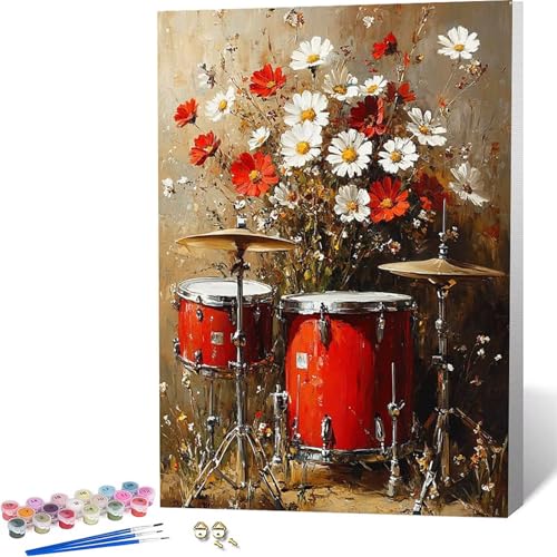 Paint by Numbers �y�� �������G �� �y�C���g�o�C�i���o�[, ��l�p�����h��G�L�����o�X�N���t�g �u���V�ƃA�N�����G�̋�� �z�[�� �I�t�B�X����, �����ւ̃M�t�g 50x65 cm -zjn2604B5