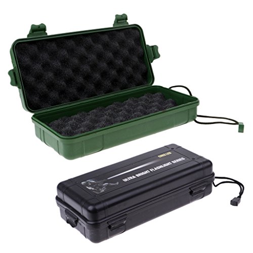 Homyl 2 peças para ambientes externos herméticos estojo de armazenamento de sobrevivência lanterna c