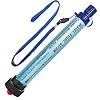 DeFe Filtre Eau Personnel 2000L Système de Filtration d’eau Élimine 99,9% des Bactéries Filtre à 0,01 Microns Paille Eau Potable pour Randonnée Voyage Backpacking Camping Survi (Bleu 1 Pack)