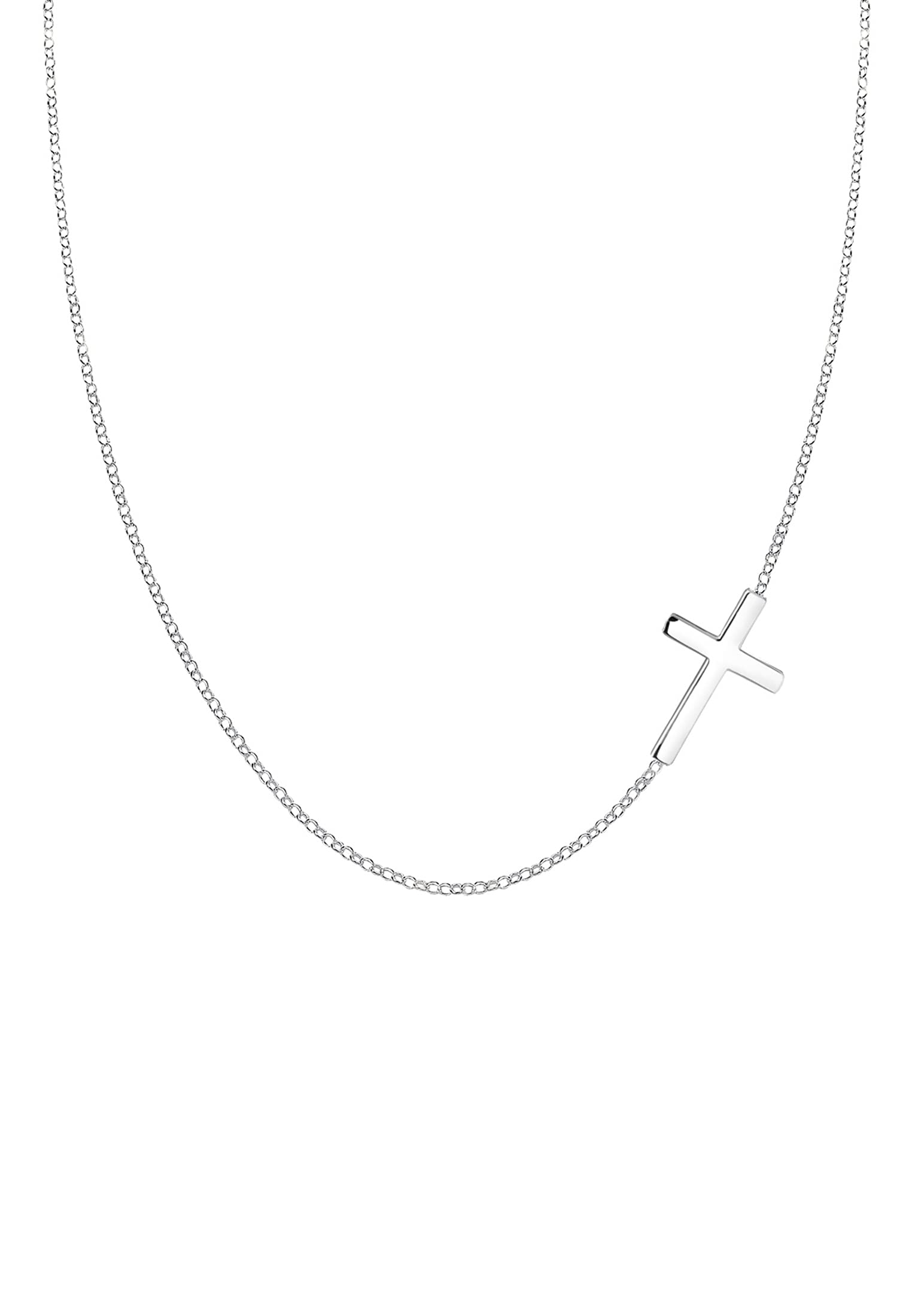 Necklace Women Pendant Cross Classic in 925 Sterling Silver
