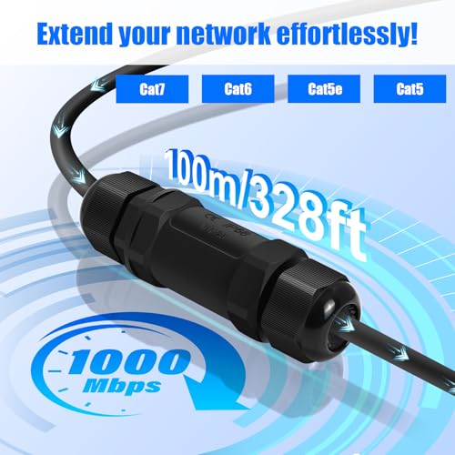 Acoplador RJ45 Impermeable 3 Unidades para Cable de Red miniatura 3