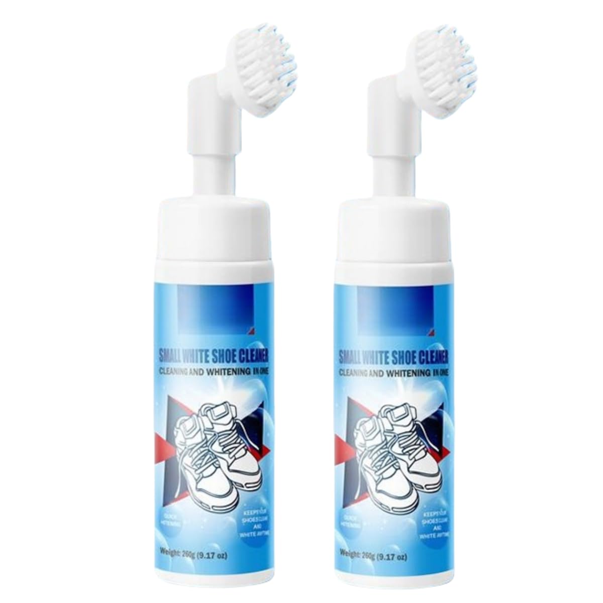 Kit de nettoyage pour chaussures, kit blanc, durable, brosse intégrée, réparation et entretien, idéal pour un usage quotidien et les voyages.