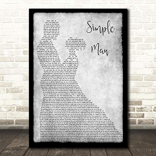 Simple Man Grey Song Lyric Man Lady Dancing Quote Wall Art Poster Gift Present Print