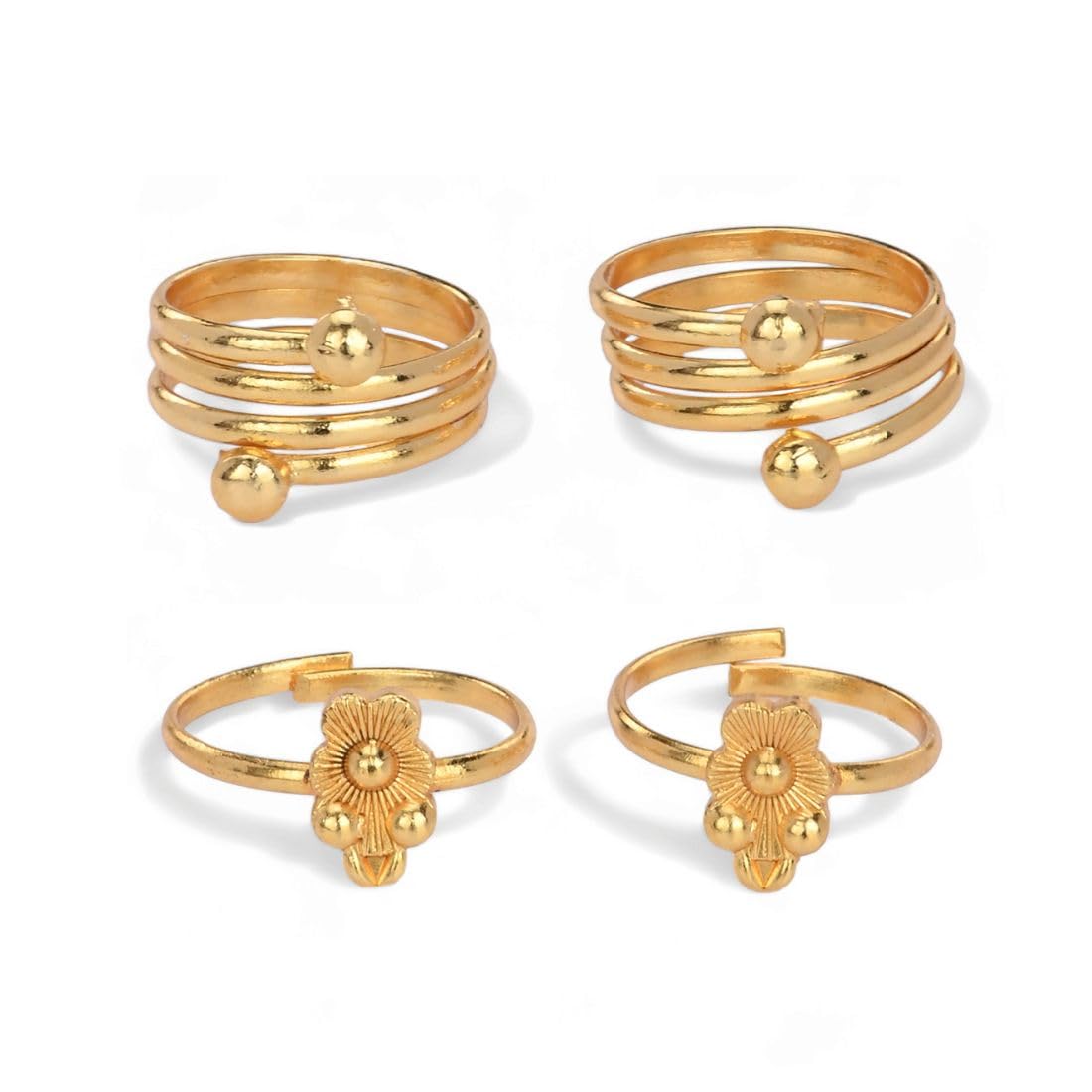 aanyacentric Pack of 2 Pair Toe Rings Adjustable, Traditional & Fashion Accessories-picture-12