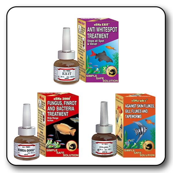 CWA ESHA Triple Pack 2000 EXIT GDEX Fish Tank MEDICINE Aquarium Treatment Ich Fungus Bacteria