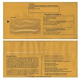 Postzustellungsumschläge DIN Lang „ Förmliche Zustellung “ - Zustellungshüllen mit Fenster (110 × 220 mm), Recycling-Gelb, haftklebend - ZPO-konform (DIN Lang, 50, Anzahl)