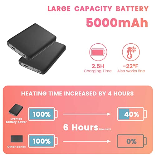 Eventek Calze Riscaldate,4 Temperature Regolabili Calzini Riscaldati,5000mAH Calze Riscaldate a Batteria,Ricaricabile Uomo e Donna Calze Elettriche,Escursionismo,per All'aperto,Lo sciare,Campeggio - Image 5