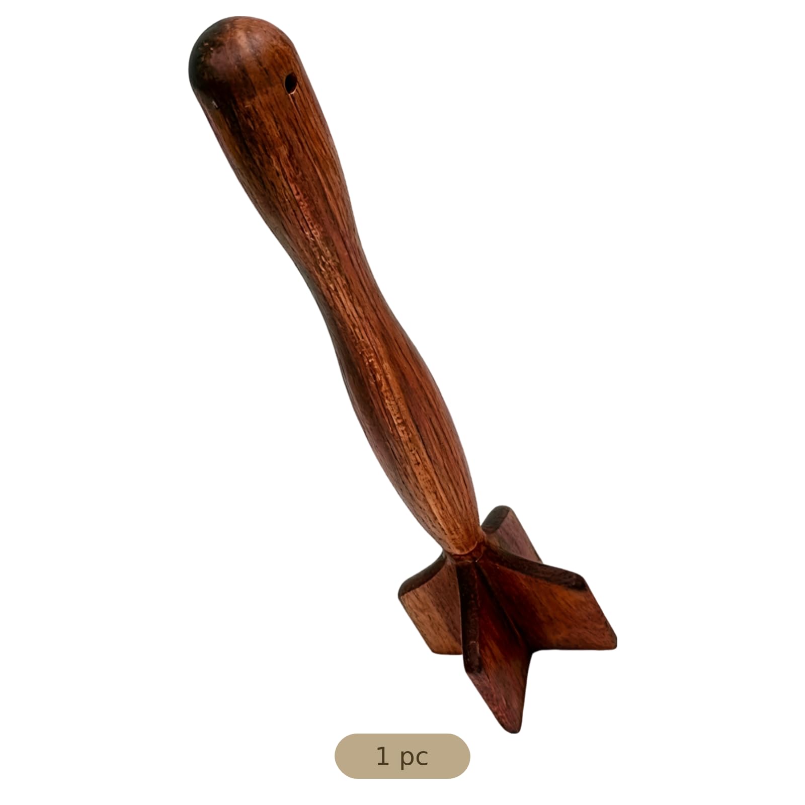 Kartoffelstampfer aus Holz, ergonomisches Küchenutensil aus Naturholz, Mehrzweck-Lebensmittelmixer und Zerkleinerer für Rinderhackfleisch und Kartoffelbrei, langlebiger V-förmiger Kopf