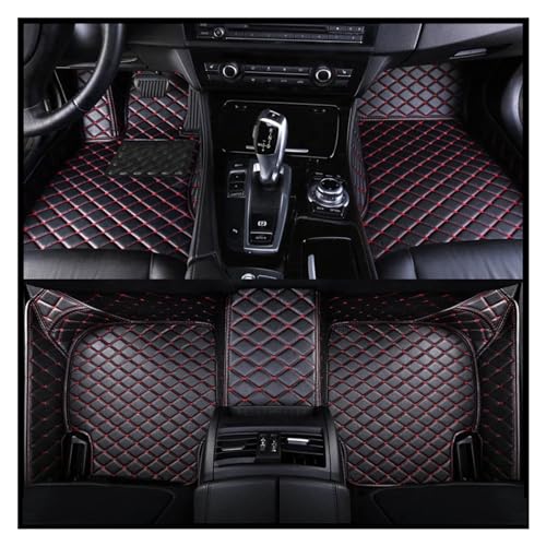 Tapis de sol Ford Kuga en cuir synthétique avec finitions noir et rouge