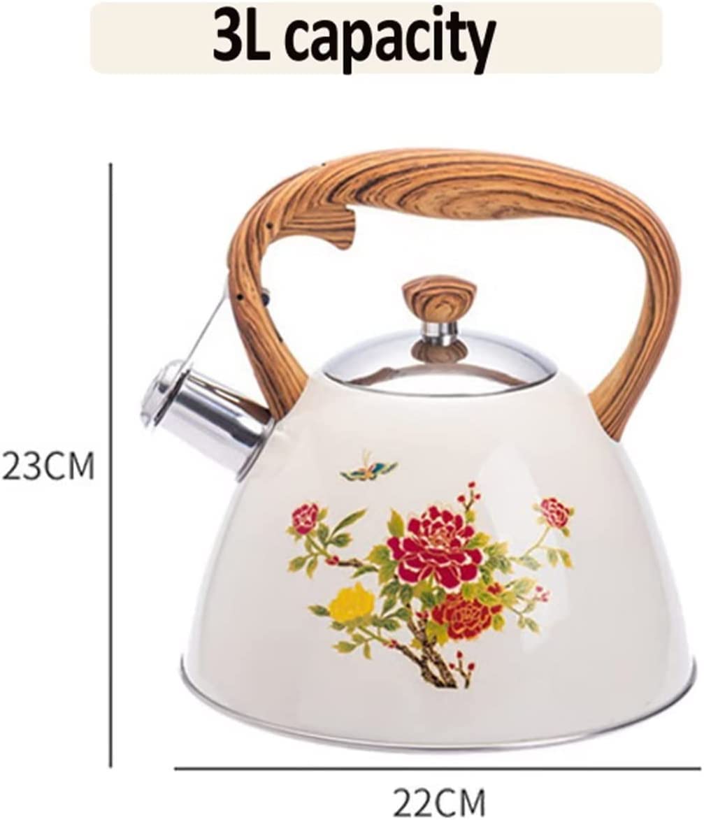 Czajnik z Gwizdkiem Zmieniający Kolor Kwiat Gwizdek Czajnik 3L Czajnik Do Herbaty Kuchenka Indukcyjna Kuchenka Gazowa 304 Czajnik Ze Stali Nierdzewnej Gwizdanie Czajnik Czajnik Kuchenek