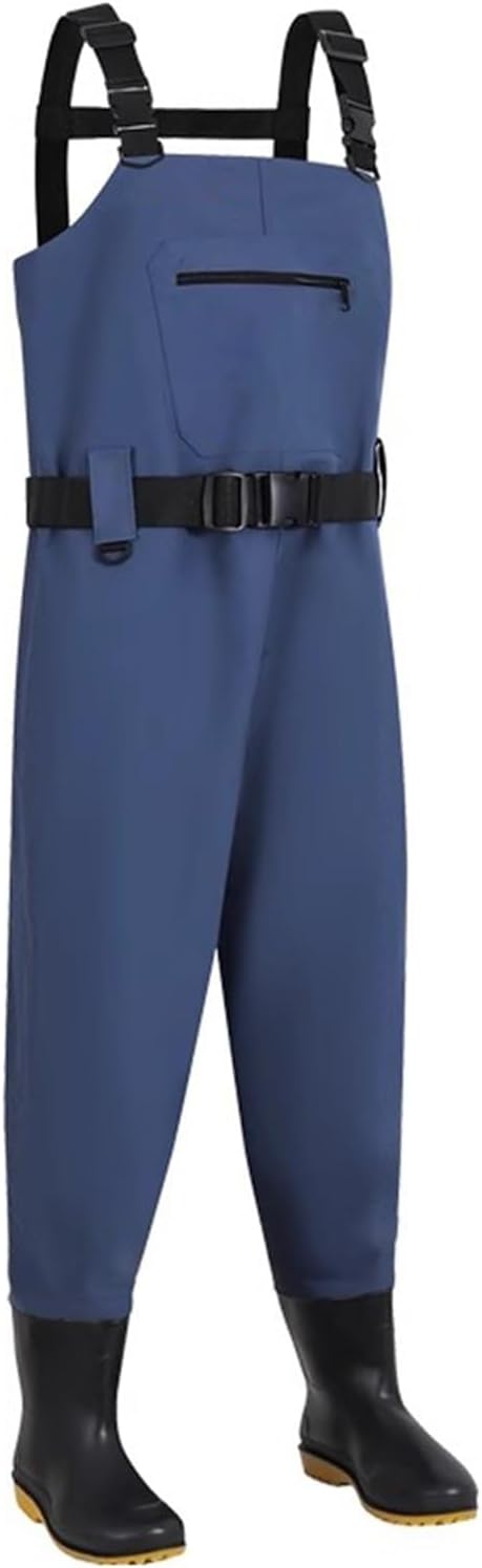 Blue Waterproof Fishing Hip Waders Pants, Nylon Anti-skid Oxford Boots
