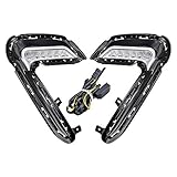 Anzios Left Right 60W LED Daytime Running Light Turn Signal Lamp Compatible for 2016-2018 Hyundai Elantra 6th Gen 92208-F2100 92207-F2100