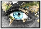 Pixxprint Die Erde auf EIN Gesicht Leinwandbild 100x70 cm 